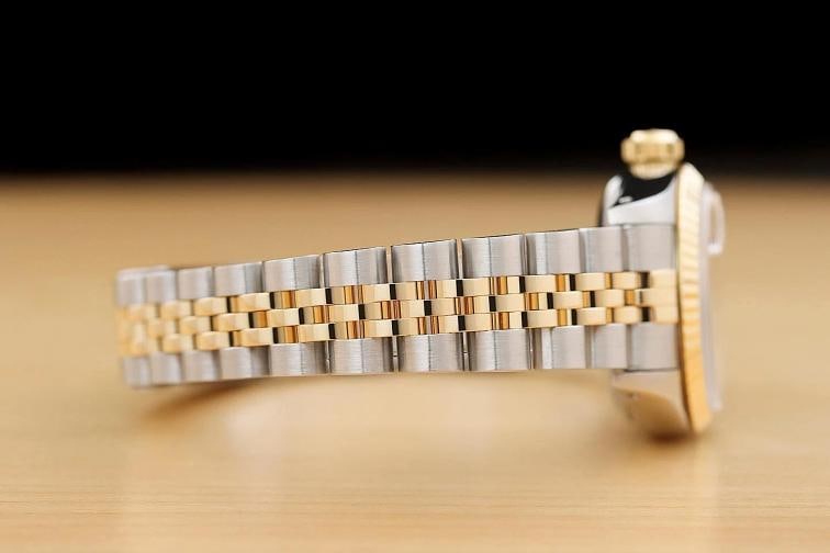 ROLEX LADIES DATEJUST 69173 CHAMPAGNE ROMAN DIAL 18K YELLOW GOLD STEEL WATCH - 8