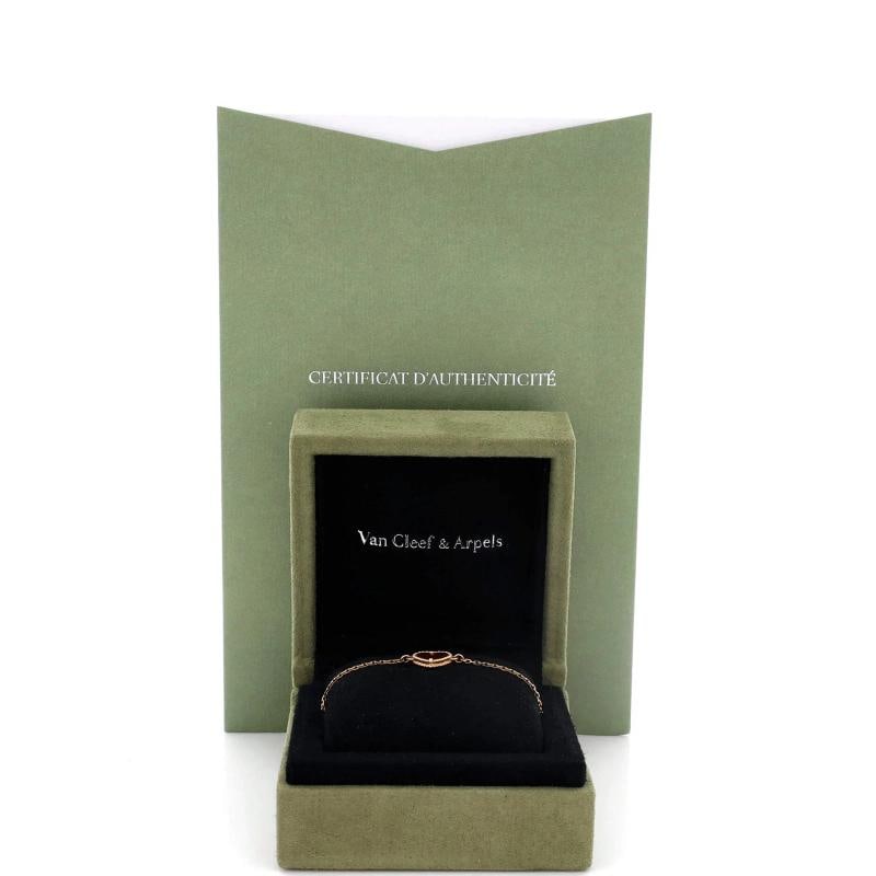 Van Cleef & Arpels Sweet Alhambra Heart Bracelet 18K Rose Gold with Carnelian - 2