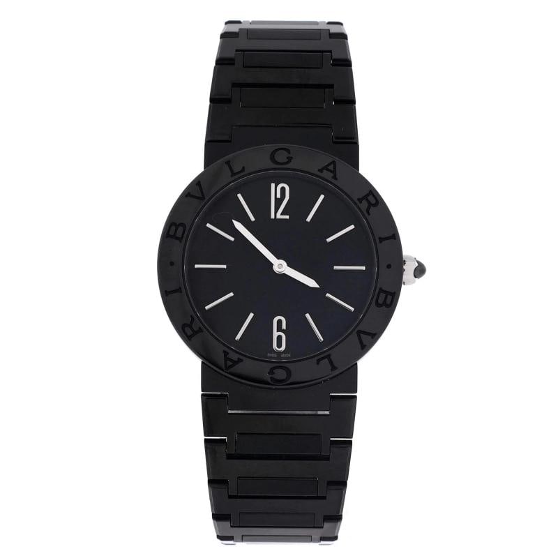 Bvlgari Bvlgari Quartz Watch PVD Stainless Steel 33: Condition: Pre-owned - Good,Brand: Bvlgari,Department: Women,Type: Watch,Style: W, A, T, C, H,Movement: Quartz,Band Color: Black,Band Material: Pvd Stainless Steel,Case Material: Pvd Stainless Steel