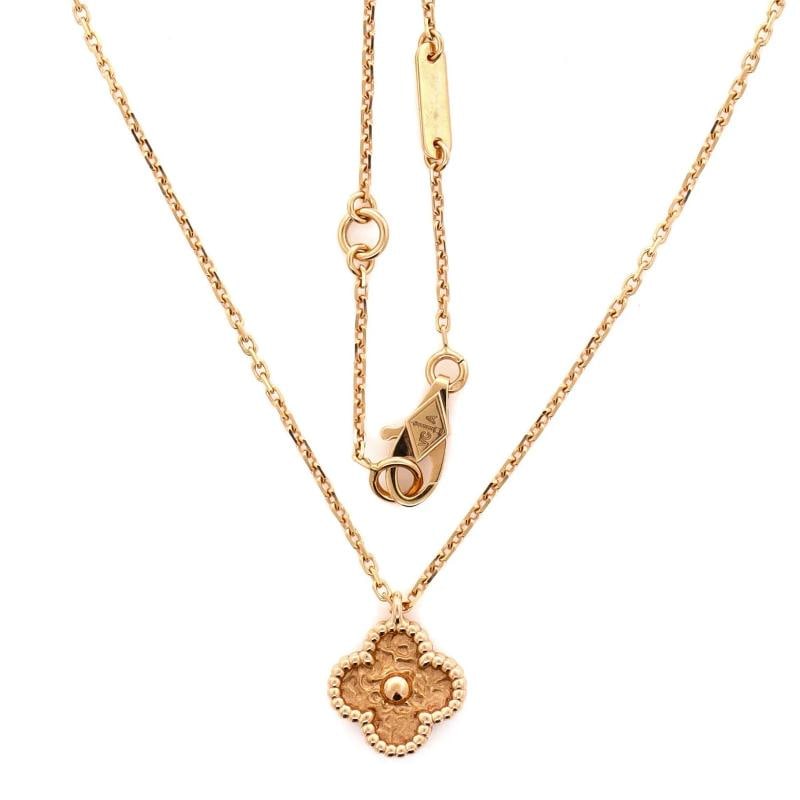 Van Cleef & Arpels Sweet Alhambra Pendant Necklace 18K Rose Gold - 3