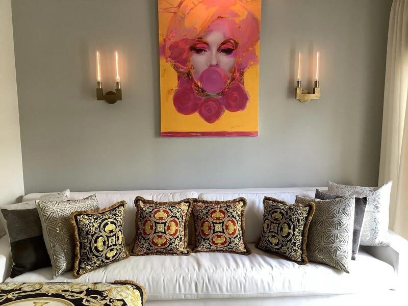Set Of 4 Lion And Urn Versace Custom Made Pillows Sz18Ã¢â‚¬Â18& - 12