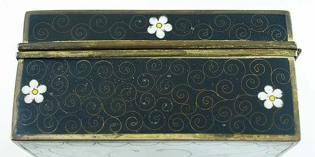 c1900 Stunning Japanese Meiji Period CloisonnÃƒÂ© Floral Box - 4