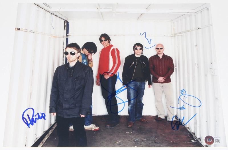 RADIOHEAD FULL BAND COMPLETE SIGNED 11x14 PHOTO THOM YORKE +4 BECKETT BAS COA X5: Industry: Music,Autograph Authentication: Beckett,Object Type: Photograph,Original/Reproduction: Original,Country of Origin: United States
