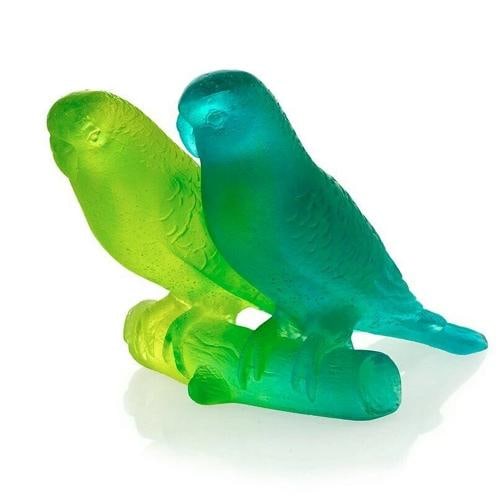 DAUM CRYSTAL BLUE BUDGERIGARS BIRD COUPLE FIGURINE #02681 BRAND NIB: Condition: New: A brand-new, unused, unopened, undamaged item in its original packaging (where packaging is applicable). Packaging should be the same as what is found in a retail store, unless the ite