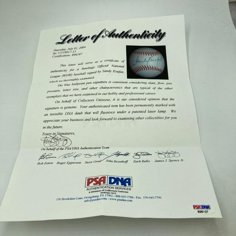 Sandy Koufax Signed Official National League Baseball PSA DNA COA - 3