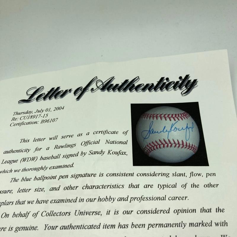 Sandy Koufax Signed Official National League Baseball PSA DNA COA - 4