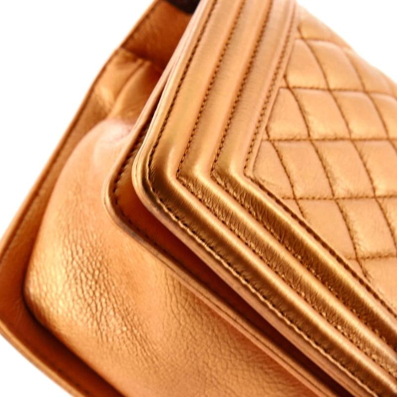 Chanel Boy Flap Bag Quilted Metallic Calfskin Old Medium - 6