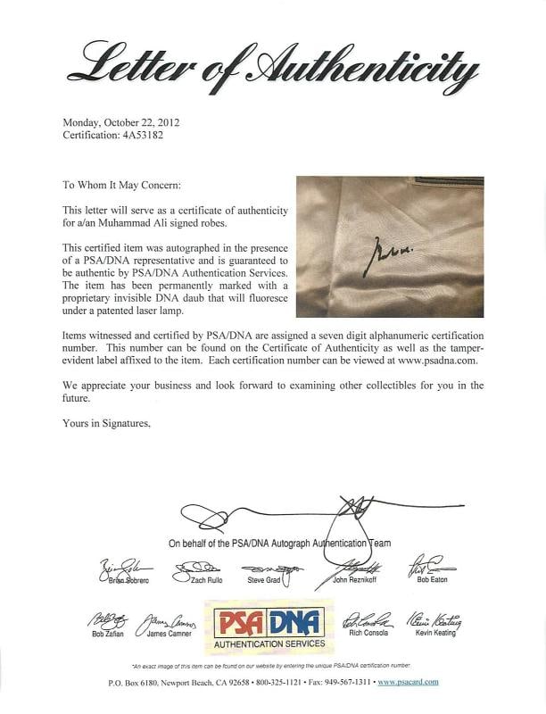 Muhammad Ali Authentic Signed Everlast Boxing Robe PSA/DNA ITP #4A53182 - 11