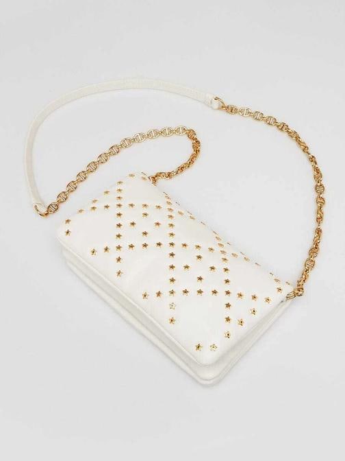 Christian Dior Latte Macrocannage Star Quilted Calfskin Leather Mini Caro Bag - 3