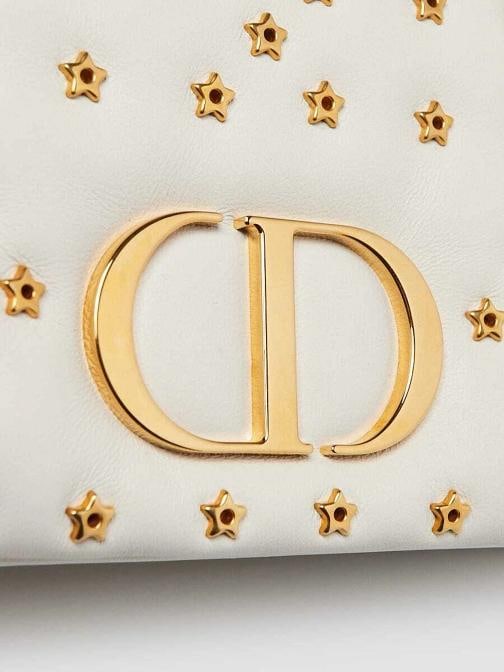 Christian Dior Latte Macrocannage Star Quilted Calfskin Leather Mini Caro Bag - 5