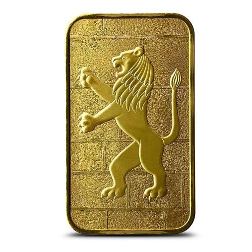 1 oz The Holy Land Mint Lion of Judah Gold Bar (New w/ Assay) - 3