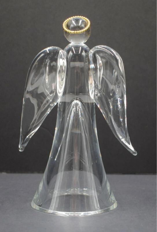 Steuben Art Glass "Angel with Golden Halo" Figure - 3