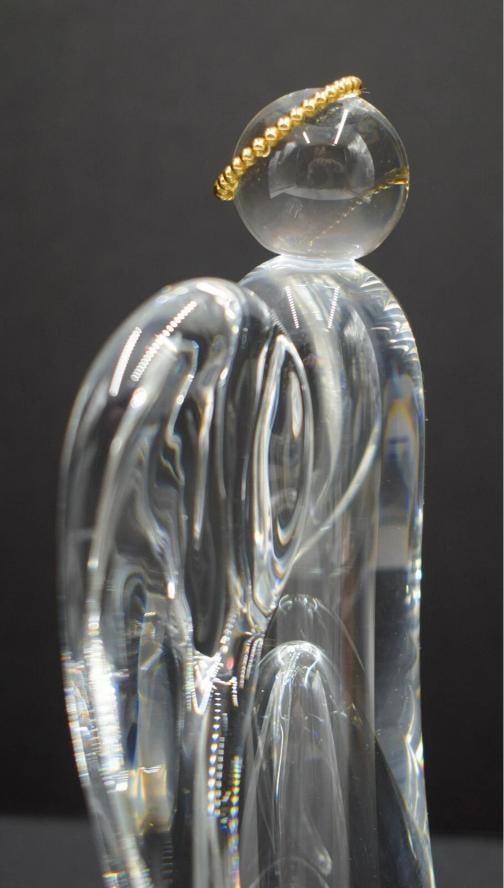 Steuben Art Glass "Angel with Golden Halo" Figure - 4