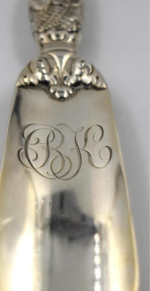 Tiffany Sterling Silver Shoe Horn w/Shoe Button Hook - Floral Repousse - 6