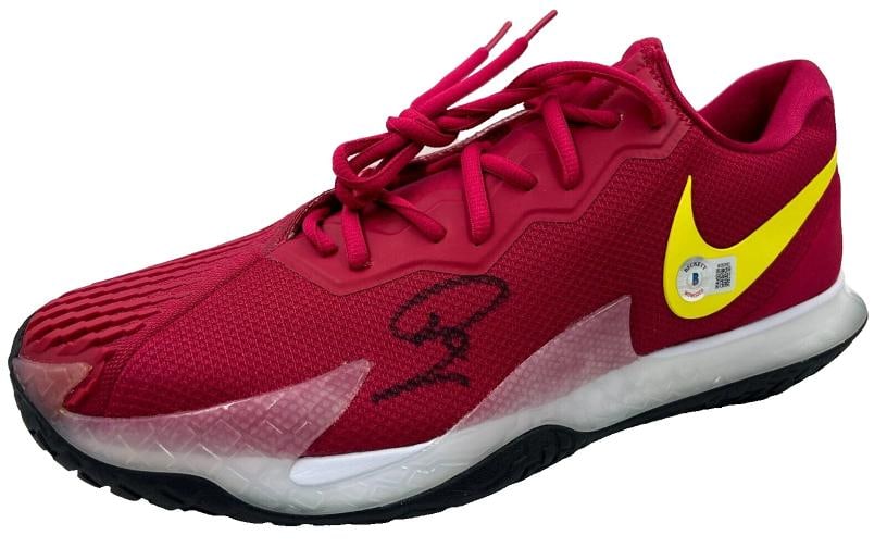 Rafael Nadal Signed Tennis Shoe Nike Vapor Cage 4 RAFA Beckett BAS: Sport: Tennis,Player: Rafael Nadal,Signed: Yes,Original/Reprint: Original,Autograph Authentication: Beckett Authentication Services (BAS),Product: Tennis Shoe,Event/Tournament: Tennis