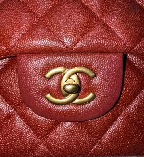 Chanel Classic Jumbo Double Flap in Iridescent Burgundy Quilted Caviar w/GHW 18C - 9