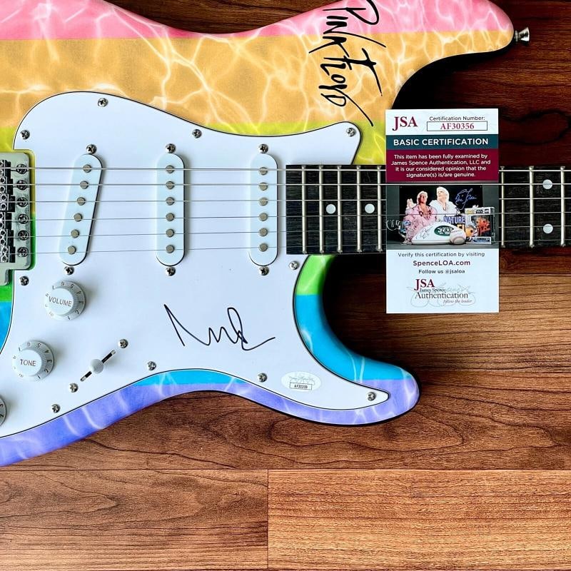 NICK MASON Signed Guitar Custom Graphics 1/1 JSA COA PINK FLOYD DARK SIDE - 2