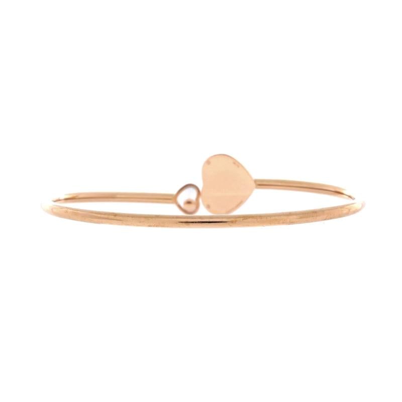 Chopard Happy Diamonds Heart Cuff Bracelet 18K Rose Gold with Pave Diamonds - 3