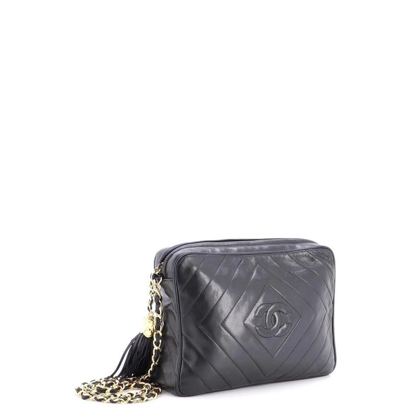 Chanel Vintage Diamond CC Camera Bag Chevron Lambskin Medium - 2