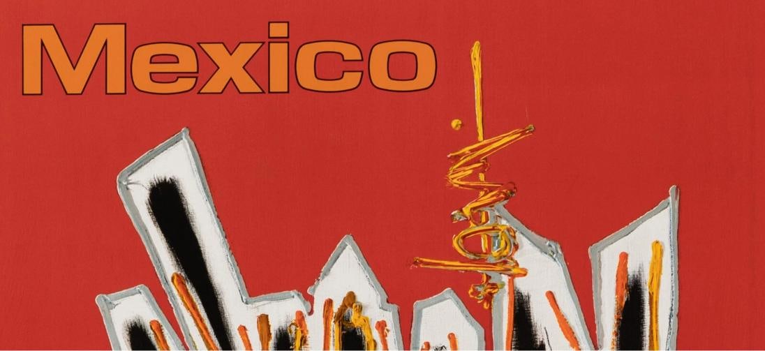 Original Vintage Poster - Mathieu G. - Air France - Mexico - Aztecs - Plane 1967 - 2
