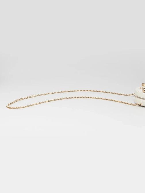 Chanel White Quilted Lambskin Leather Pearl Round Clutch with Chain Bag - 8