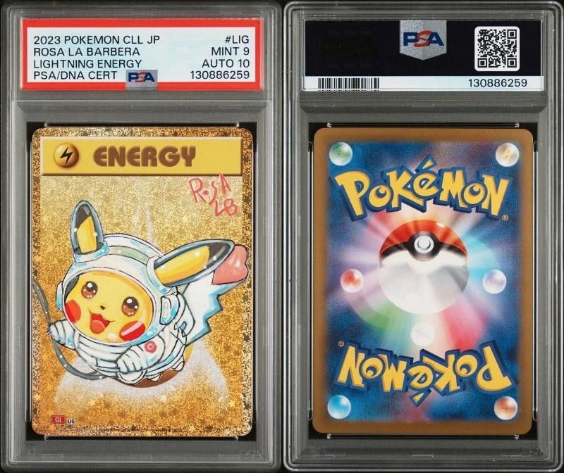 PSA 9 MINT AUTO 10 Energy Rosa La Barbera Signature Astronaut Pikachu PokÃƒÂ©mon - 3