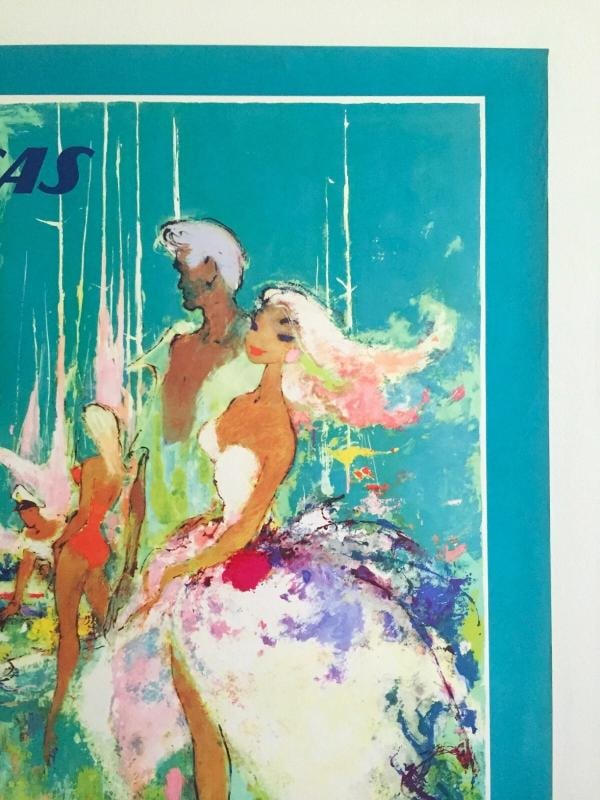SAS AIRLINES RARE 1960 MCM LITHOGRAPH PRINT OTTO NIELSEN COLLECTOR TRAVEL POSTER - 5