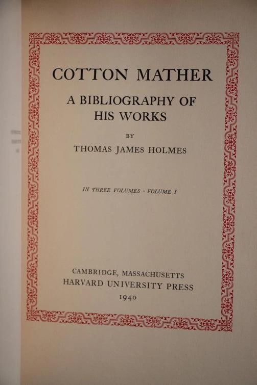 Increase Mather Cotton Mather / 1940 Cotton Mather Increase Mather Minor 1st ed - 3