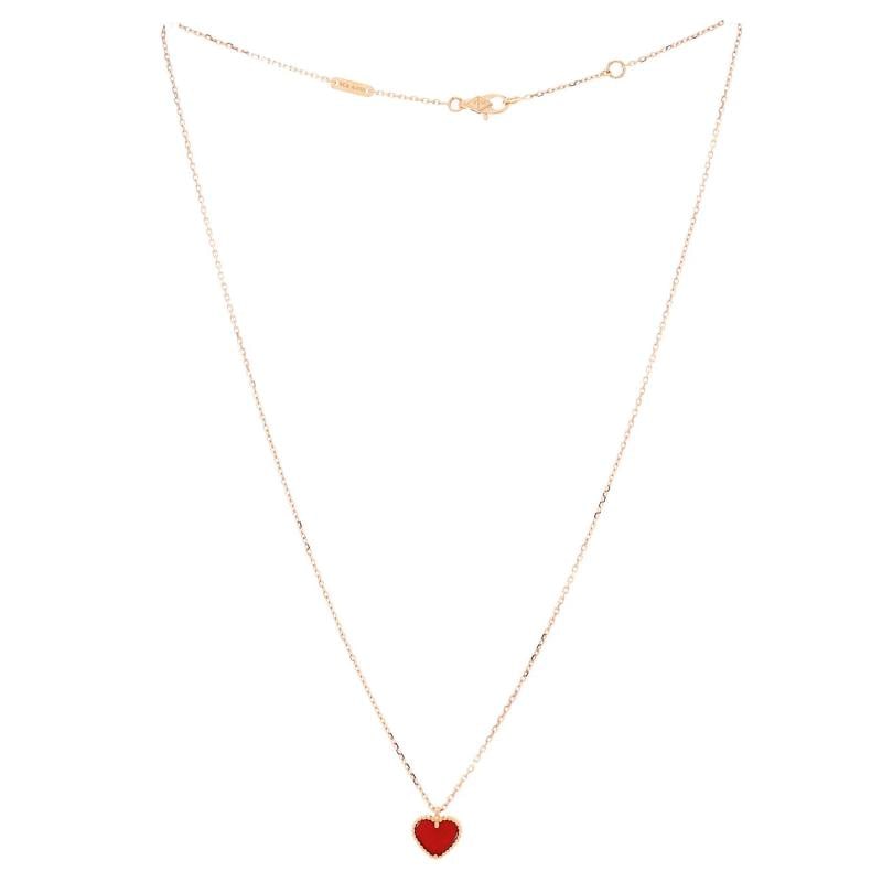 Van Cleef & Arpels Sweet Alhambra Heart Pendant Necklace 18K Rose Gold - 2