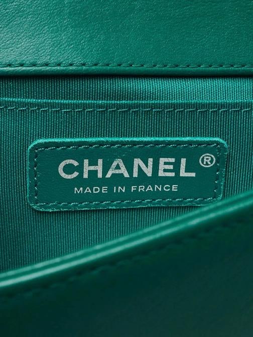 Chanel Green Quilted Lambskin Leather Small Boy Bag - 9