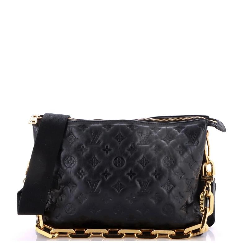 Louis Vuitton Coussin Bag Monogram Embossed Lambskin MM: Accessories: Extra Strap, With Strap Measurements: Handle Drop 10", Height 9.5", Width 12.5", Depth 4.5", Strap Drop 14-24". Condition: Pre-owned - Good,Brand: Louis Vuitton,Exterior Material: