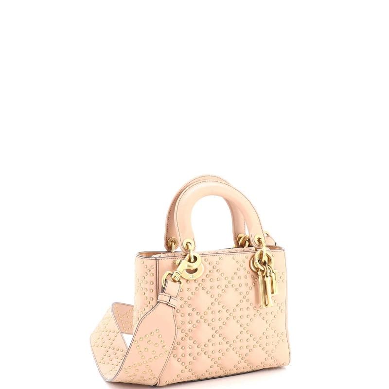 Christian Dior Supple Lady Dior Bag Cannage Studded Lambskin Small - 2