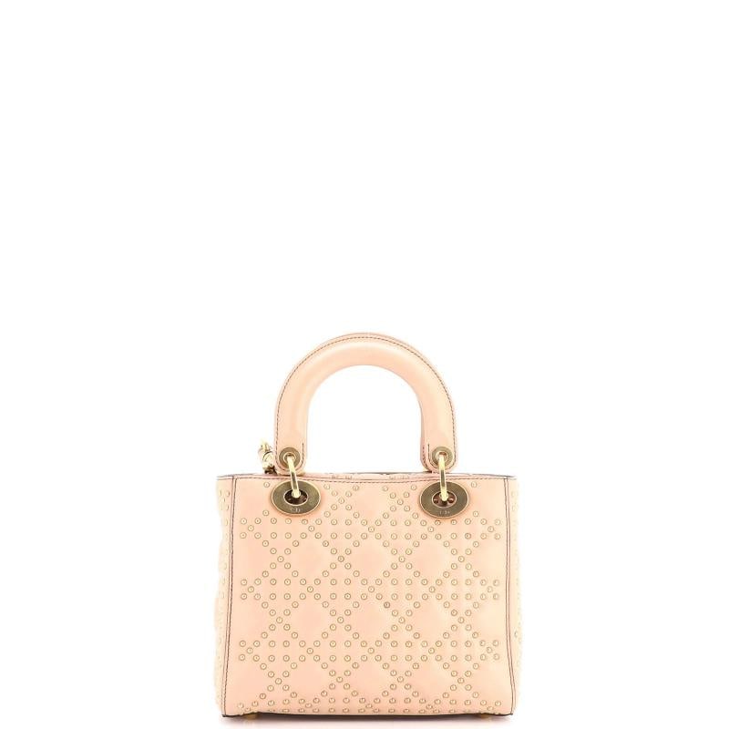 Christian Dior Supple Lady Dior Bag Cannage Studded Lambskin Small - 3