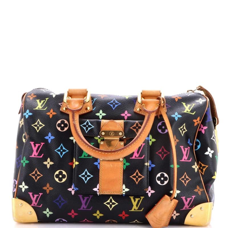 Louis Vuitton Speedy Handbag Monogram Multicolor 30: Accessories: Keys, Clochette Measurements: Handle Drop 3.5", Height 8", Width 12.5", Depth 7", Strap Drop 19.5-23". Condition: Pre-owned - Fair,Brand: Louis Vuitton,Exterior Material: Canvas