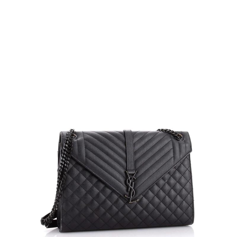 Saint Laurent Classic Monogram Envelope Satchel Mixed Matelasse Leather Large - 2