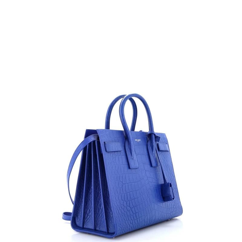 Saint Laurent Sac de Jour Bag Crocodile Embossed Leather Small - 2