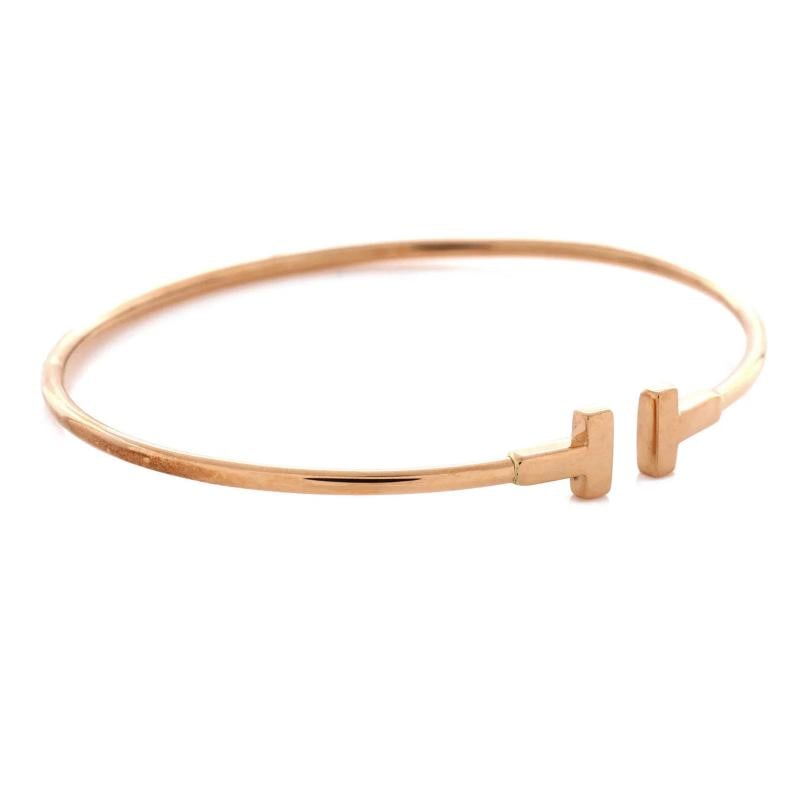 Tiffany & Co. T Wire Bracelet 18K Rose Gold Narrow - 2