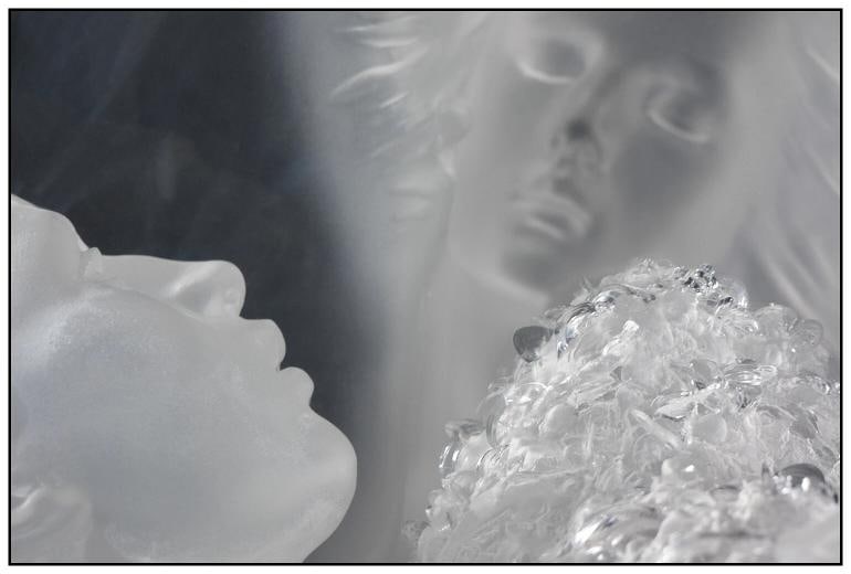 Michael Wilkinson Full Round Acrylic Atlanteans Echoes Sculpture Signed Artwork - 4