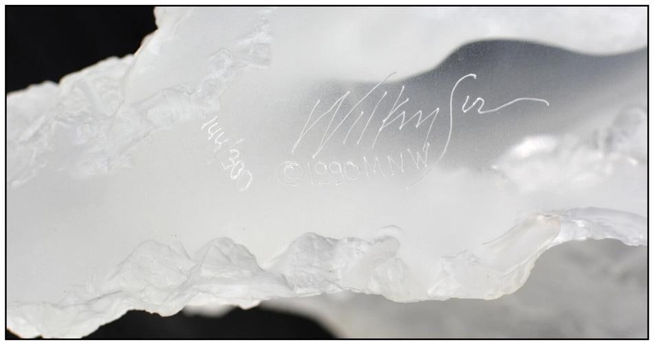 Michael Wilkinson Full Round Acrylic Atlanteans Echoes Sculpture Signed Artwork - 6