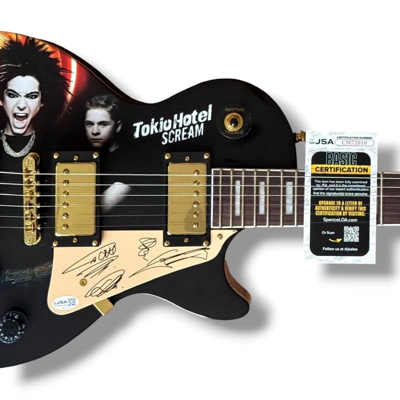 Tokio Hotel: Bill Kaulitz, Tom Kaulitz, Gerog Listing & Gustav Schafer Signed Custom Guitar (JSA) - 2