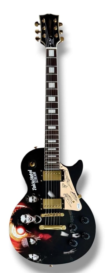 Tokio Hotel: Bill Kaulitz, Tom Kaulitz, Gerog Listing & Gustav Schafer Signed Custom Guitar (JSA) - 3