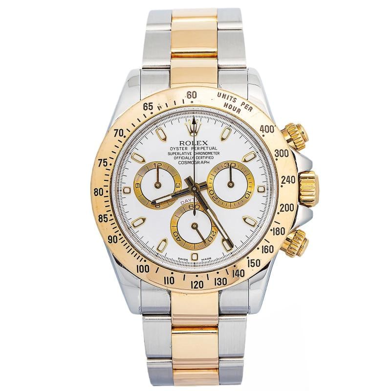 Rolex Daytona 116523 Oyster 18K YG Two Tone White Dial Men"s Watch 40mm (1 of 6)