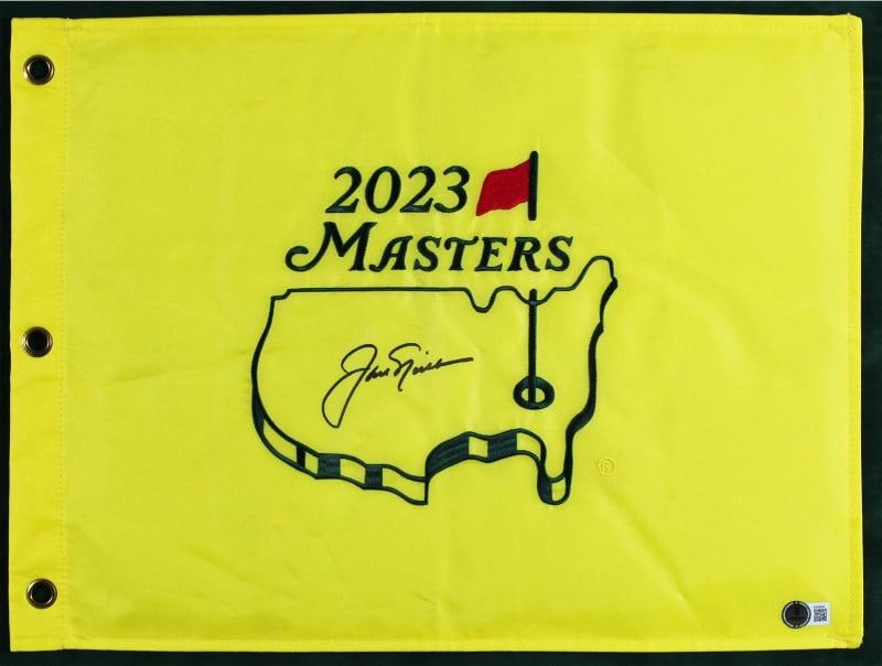 Jack Nicklaus Authentic Signed & Framed 2023 Masters Pin Flag BAS #AE64646 - 2