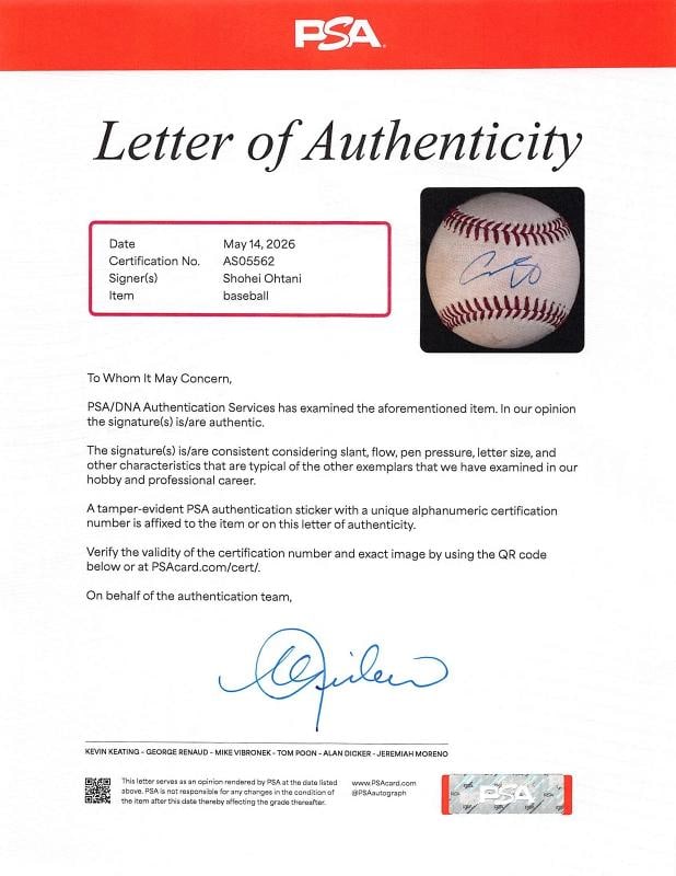 Shohei Ohtani Signed 6/22/2024 LAA Vs LAD Game Used OML Baseball MLB & PSA LOA - 8