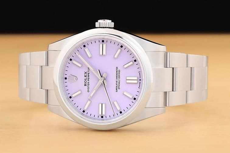 2026 CARD ROLEX OYSTER PERPETUAL 41MM 134300 LAVENDER STEEL OYSTER BAND WATCH - 3