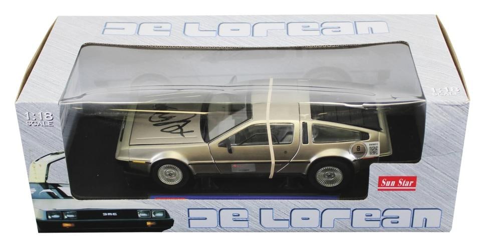 Michael J. Fox Back To The Future Signed 1:18 Die Cast DeLorean BAS #BW88013 - 10