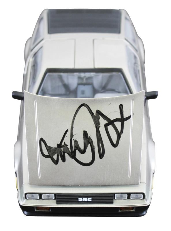 Michael J. Fox Back To The Future Signed 1:18 Die Cast DeLorean BAS #BW88013 - 3