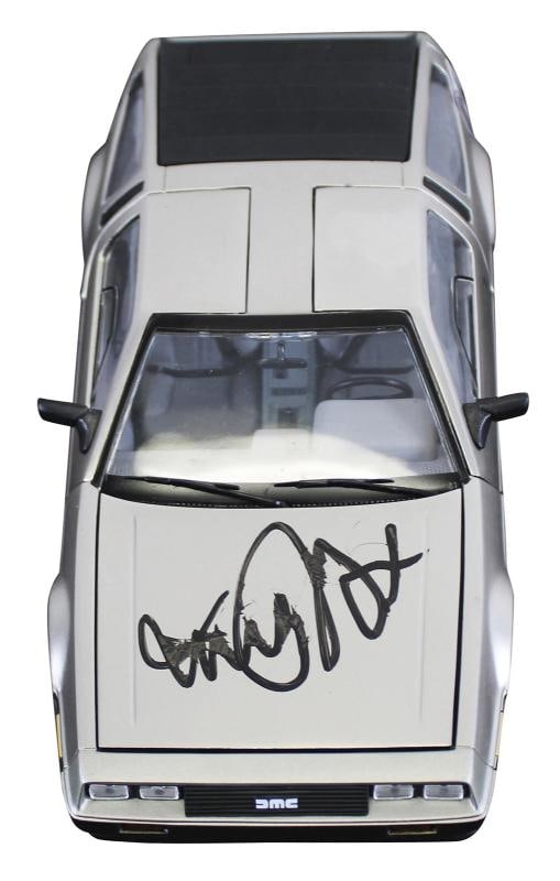 Michael J. Fox Back To The Future Signed 1:18 Die Cast DeLorean BAS #BW88013 - 4