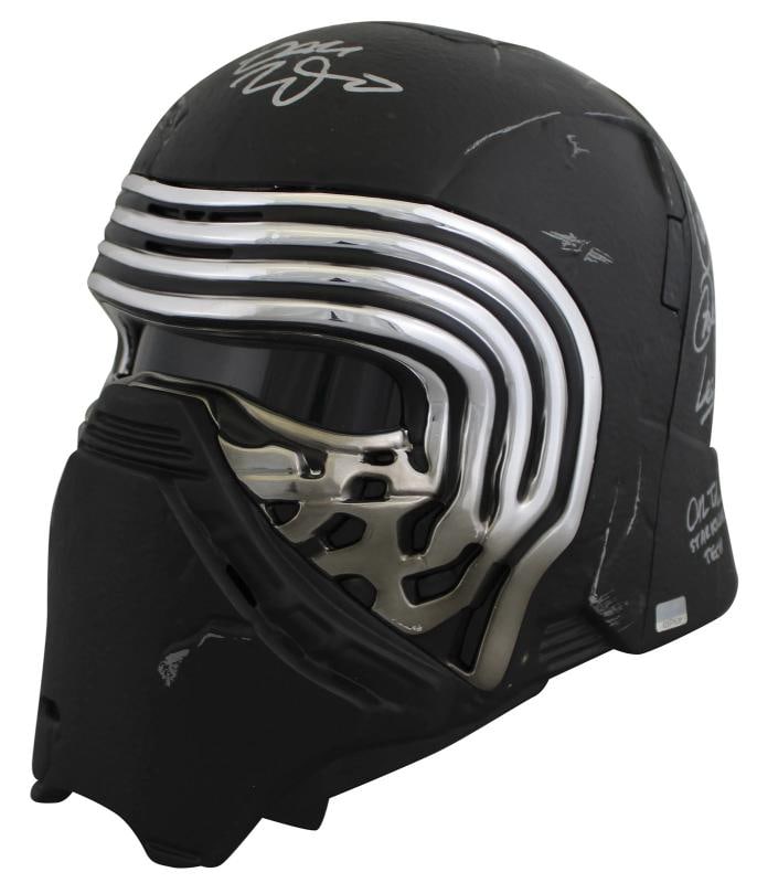 Star Wars (13) Driver, Herring, Towersey, Rose Signed Kylo Ren FS Helmet BAS - 5