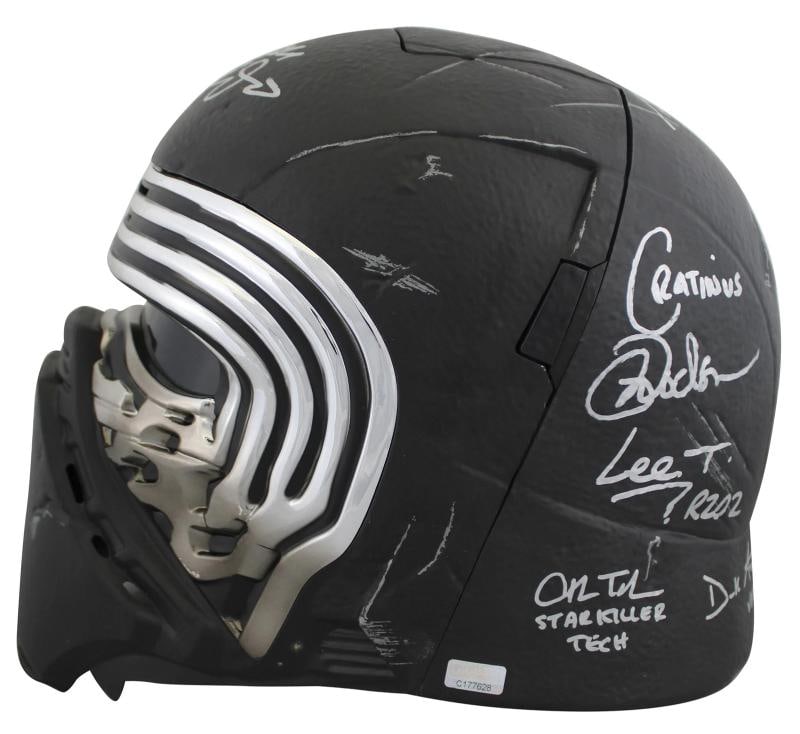 Star Wars (13) Driver, Herring, Towersey, Rose Signed Kylo Ren FS Helmet BAS - 6